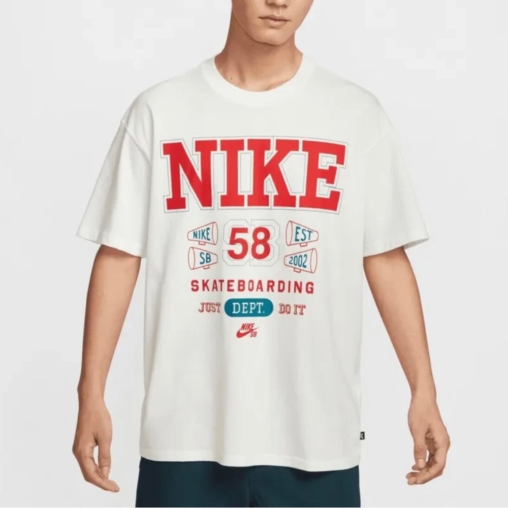 Nike SB White Short-Sleeve Skateboarding Graphic Tee Shirt Men’s XXL